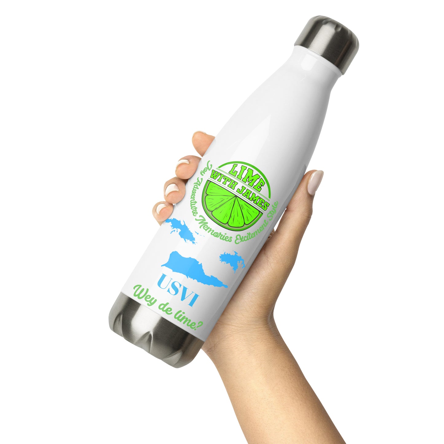 USVI lime Stainless steel water bottle